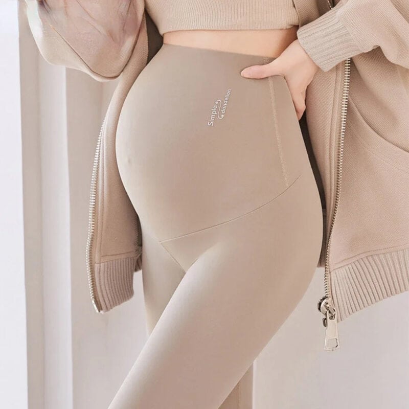 legging grossesse beige