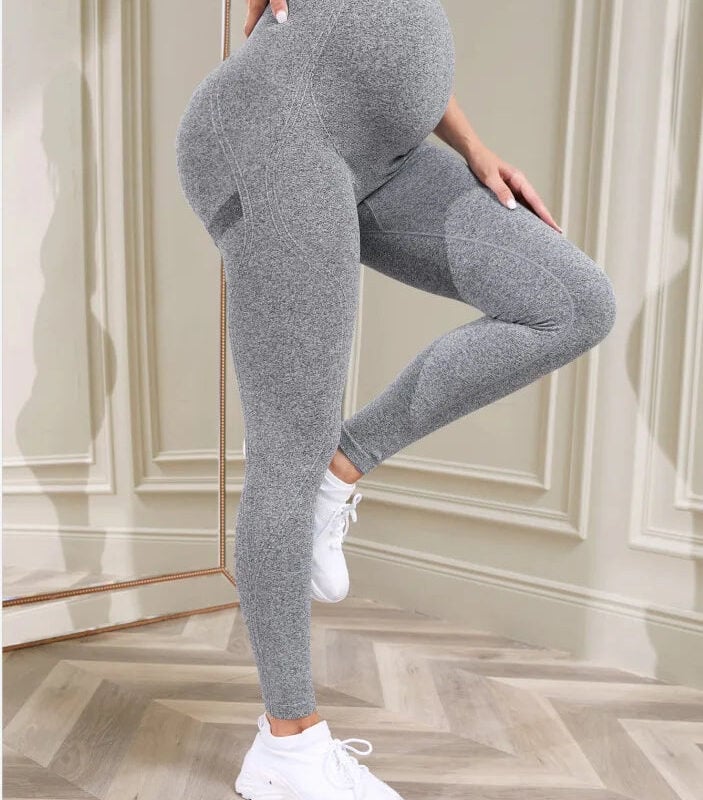 legging grossesse gris